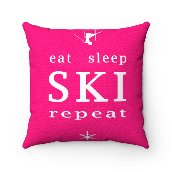 Eat Sleep SKI - Throw Pillow