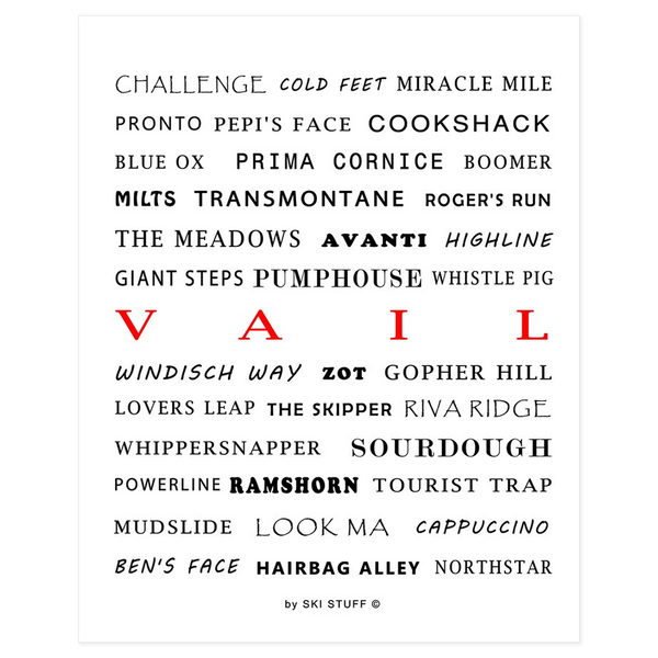 Vail Ski Trails - Poster