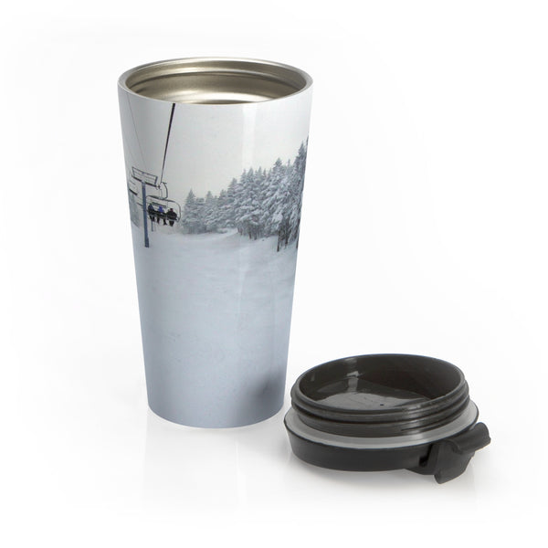 skiing inspired travel mug