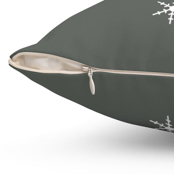 Gone Skiing Gray - Decorative Pillow