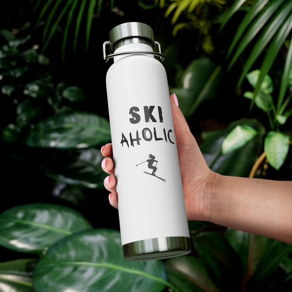 Ski Aholic Vacuum Insulated Bottle, Skiing Bottle, Skier Gifts