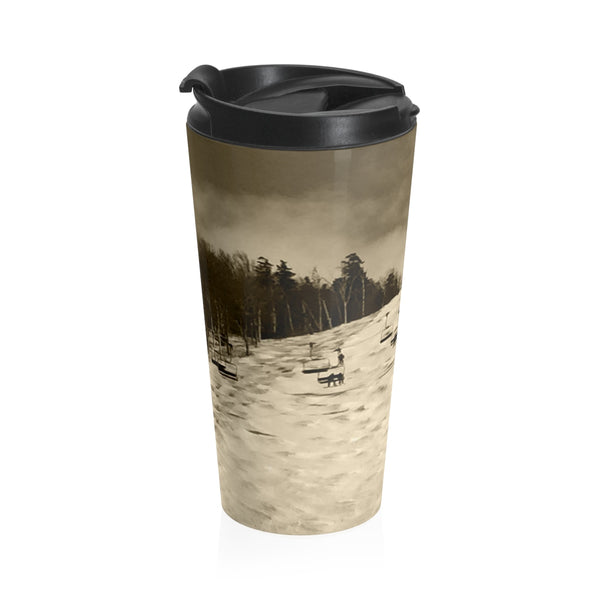 skiing inspired travel mug