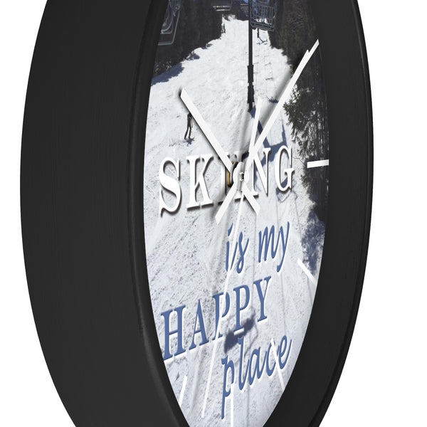 Wall Clock - Skiing is My Happy Place