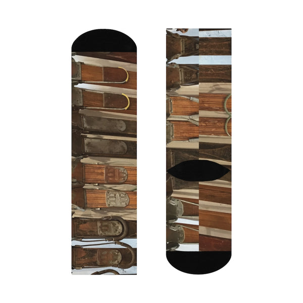 Vintage Wooden Skis - Crew Socks