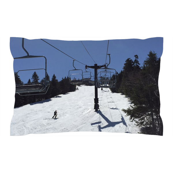 Blue Bird Skiing - Pillow Sham