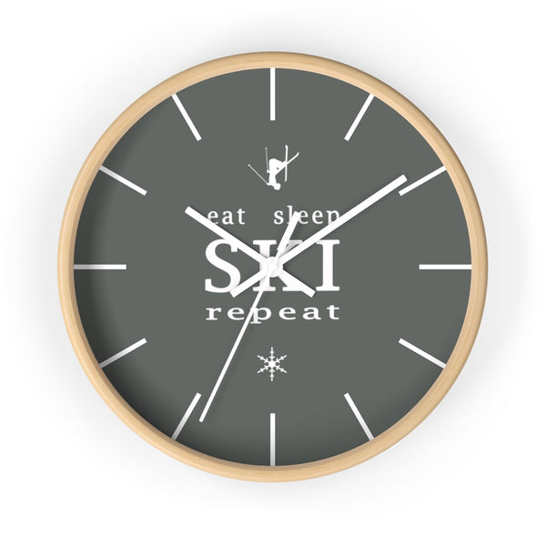 Wall clock - Eat Sleep Ski