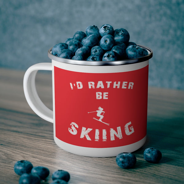 I'd Rather Be Skiing - Enamel Camping Mug