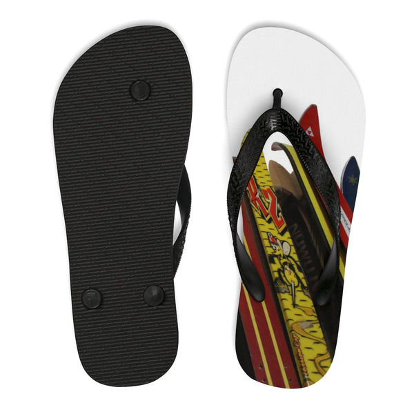 Unisex Flip-Flops - Vintage Skis