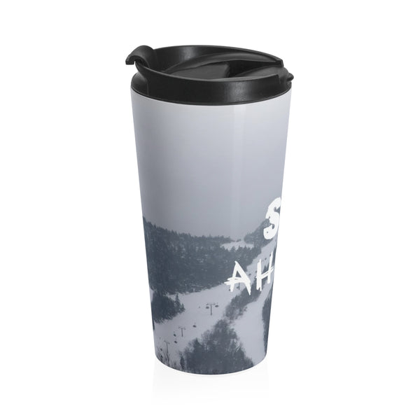 skiing inspired travel mug