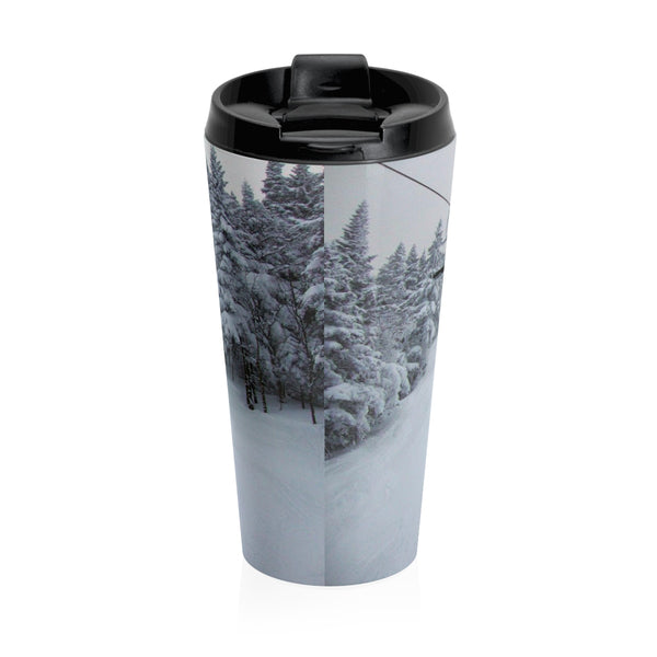 skiing inspired travel mug