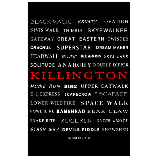 Killington Trails Black - Poster