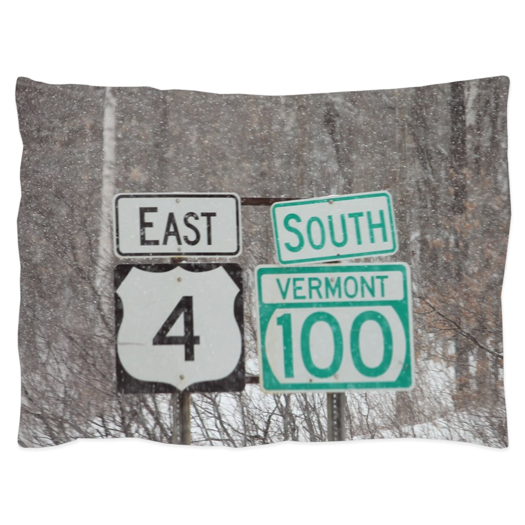 Vermont Road Signs - Pillow Sham