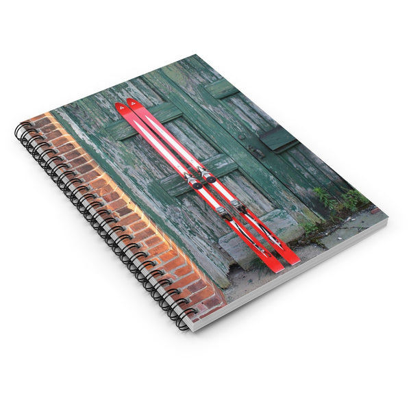 Red Vintage Ski - Spiral Notebook