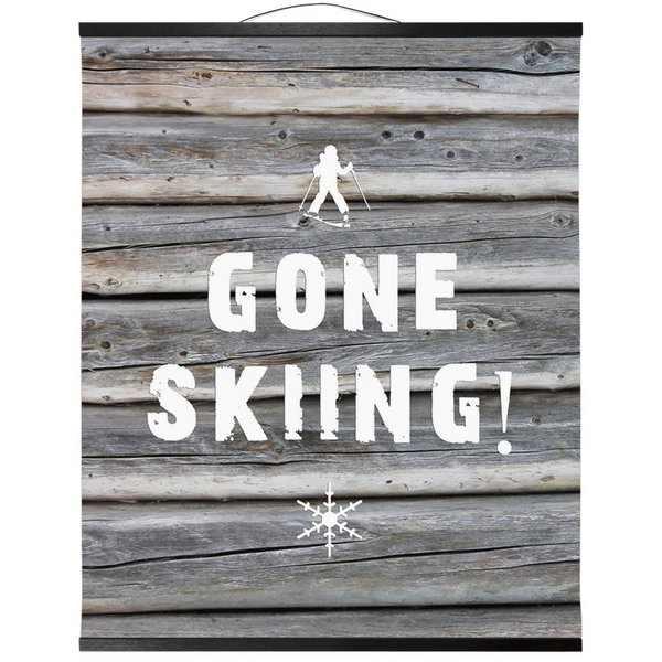 Hanging Canvas Print - Gone Skiing