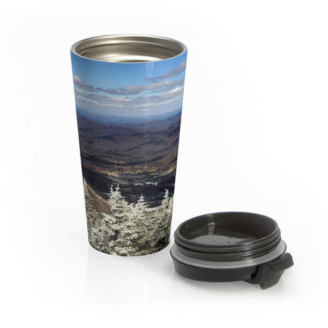 skiing inspired travel mug