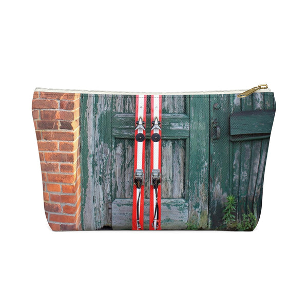 Red Skis and Green Door - Accessory Pouch w T-bottom