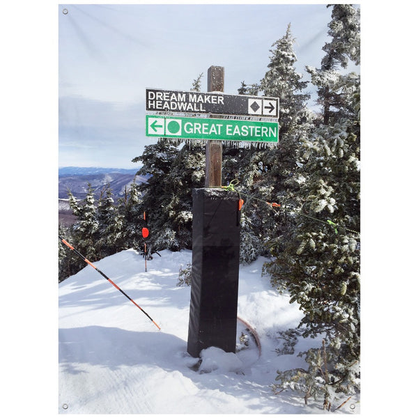 Skiing Trail Signs - Wall Tapestry