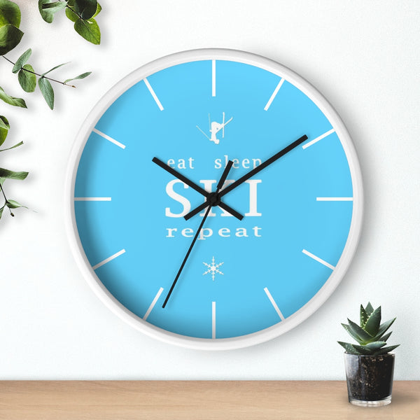 Wall clock - Eat Sleep Ski