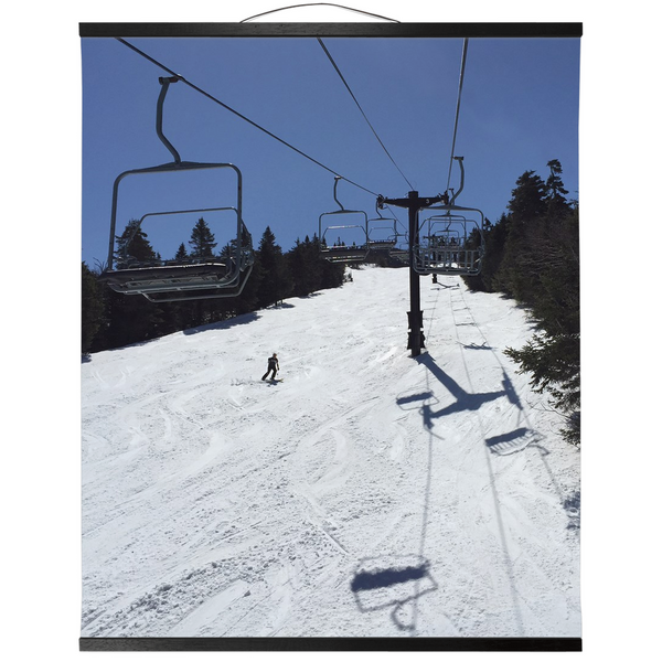 Hanging Canvas Print - Blue Bird Skiing