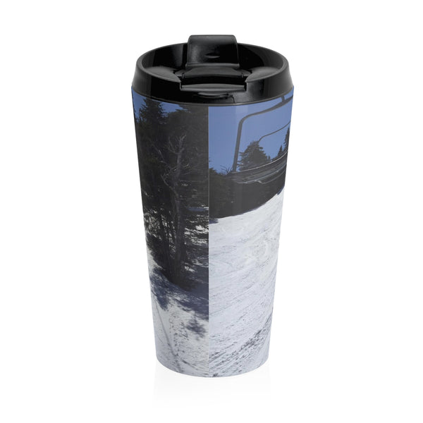 skiing inspired travel mug