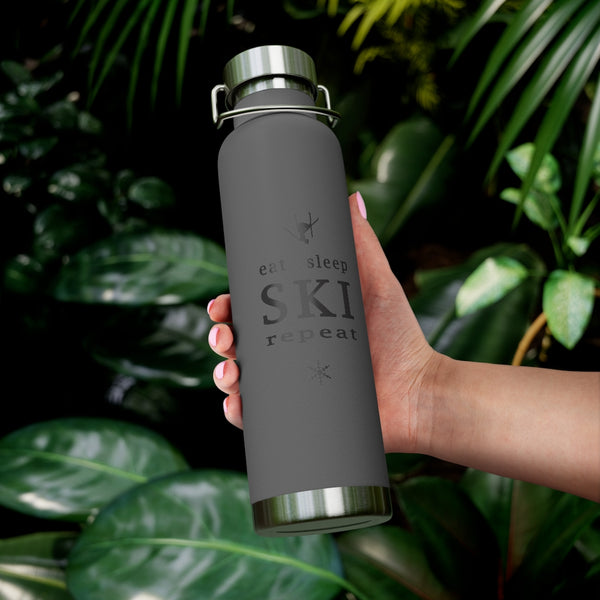 Eat Sleep Ski Vacuum Insulated Bottle, Skiing Bottle, Skier Gifts