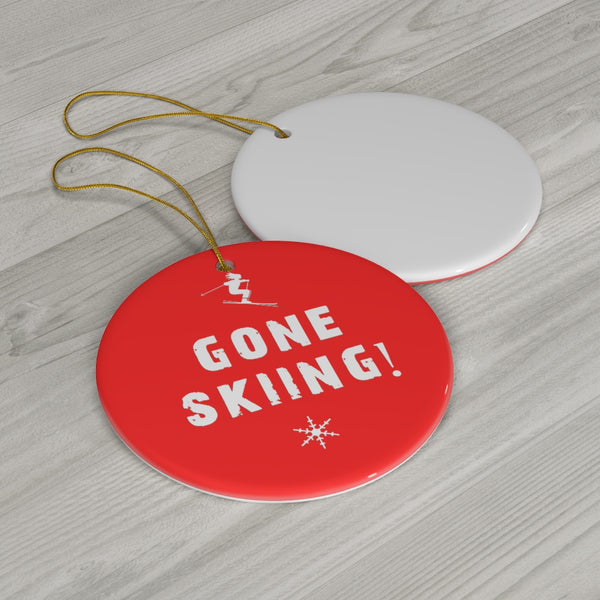 skiing inspired christmas ornament