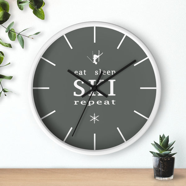 Wall clock - Eat Sleep Ski