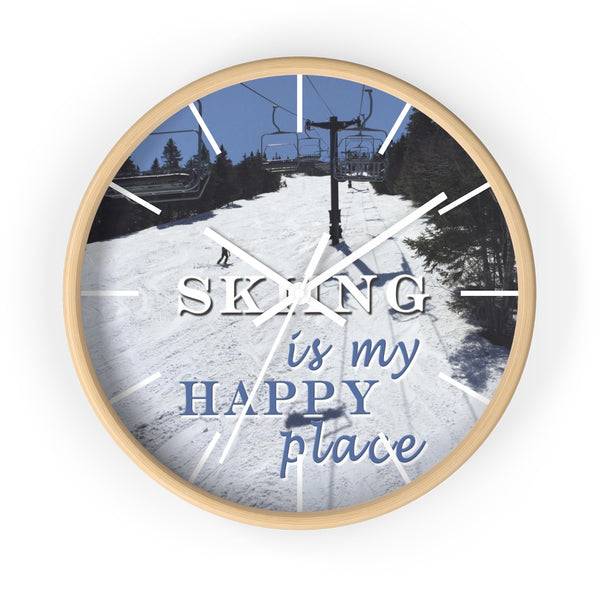 Wall Clock - Skiing is My Happy Place