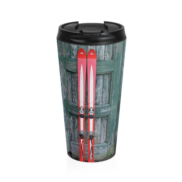 skiing inspired travel mug