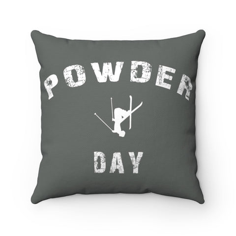 Powder Day - Throw Pillow Grey