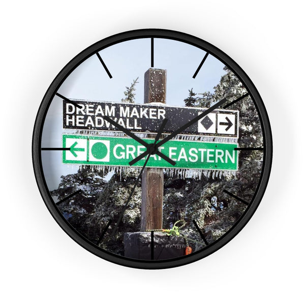 Wall Clock - Ski Trail Sign