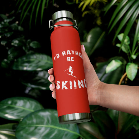 I'd rather be Skiing, Vacuum Insulated Bottle, Skiing Bottle, Skier Gifts