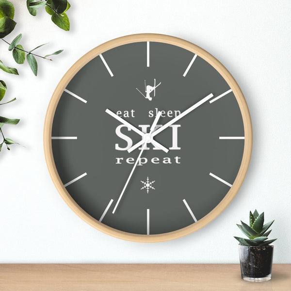 Wall clock - Eat Sleep Ski