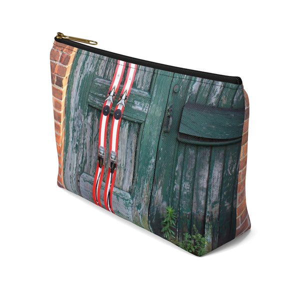 Red Skis and Green Door - Accessory Pouch w T-bottom