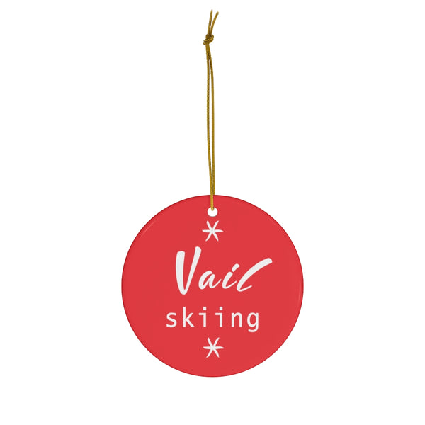 skiing inspired christmas ornament