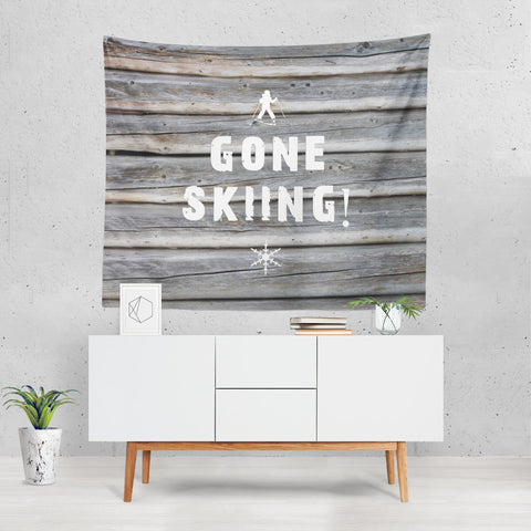 Gone Skiing - Wall Tapestry