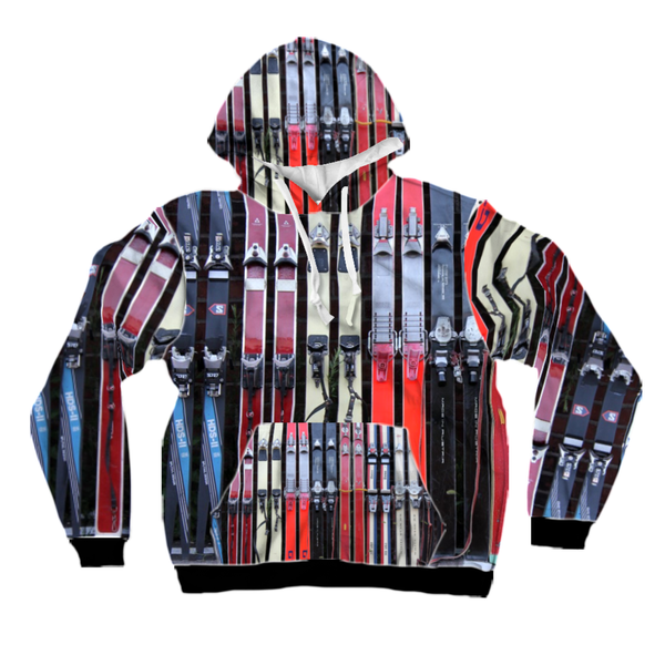 All-Over Print Pullover Hoodie - Vintage Skis