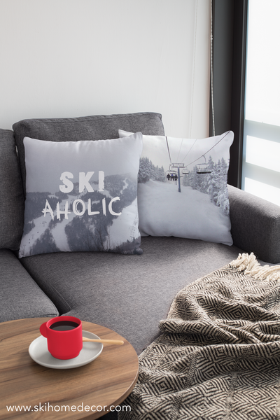 Chair Lift Vermont - Throw Pillow