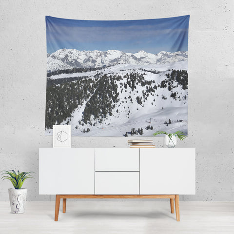 Skiing Austrian Alps - Wall Tapestry