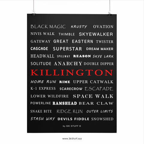 Killington Trails Black - Poster
