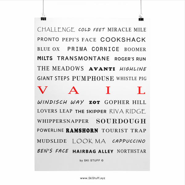 Vail Ski Trails - Poster