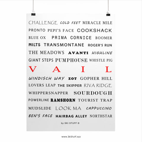 Vail Ski Trails - Poster