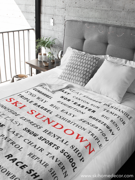 Ski Sundown - Fleece Blanket